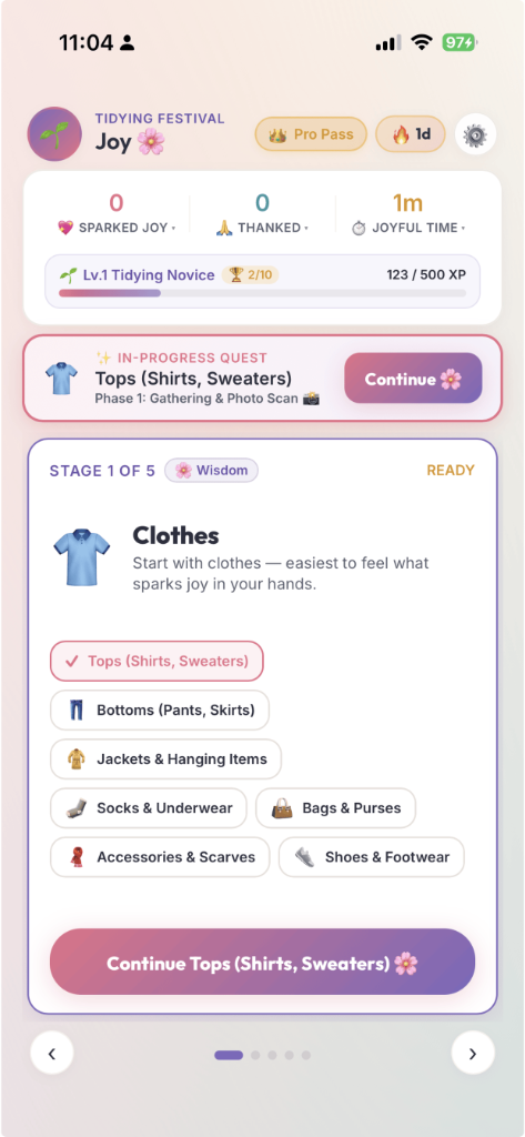 Sparking Joy Tidying Festival Screen